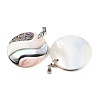 Natural Abalone Shell & Black Lip Shell & Pink Shell Pendants SSHEL-B003-06P-03-2