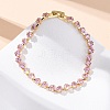 Brass Rhombus Cubic Zirconia Cup Chain Necklaces for Women NJEW-U033-01G-2