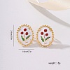 Elegant Alloy Enamel Flower Stud Earrings VA1196-5