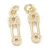 Brass Micro Pave Clear Cubic Zirconia Pendants ZIRC-B010-40G-1