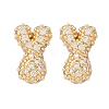 Brass Micro Pave Cubic Zirconia Stud Earrings EJEW-Z091-04G-Y-2