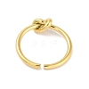 Simple Knotted 304 Stainless Steel Open Cuff Ring for Women Men RJEW-Z038-05G-2