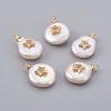 Natural Cultured Freshwater Pearl Pendants PEAR-F008-18G-1