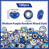 100Pcs Printed Transparent Resin European Beads RESI-PA0001-18C-2