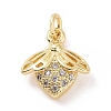 Brass Micro Pave Cubic Zirconia Charms KK-C012-12G-1