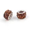 Polymer Clay Rhinestone European Beads CPDL-T001-24-1