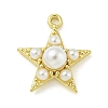 Zinc Alloy Acrylic Pearl Pendants PALLOY-F310-06G-01-1