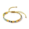 Adjustable Evil Eye & Flower Glass Seed Braided Beaded Bracelets for Women BJEW-MZ00066-1