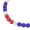 1Pc Polymer Clay Rhinestone Round Beaded Stretch Necklaces NJEW-SP0001-14C-3
