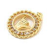 Brass Micro Pave Clear Cubic Zirconia Pendants LS-KK-U007-01G-08-2