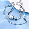 304 Stainless Steel Curb Chain Wrap Bracelets for Women BJEW-A036-12P-3