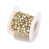 Brass & Glass Seed Beaded & ABS Plastic Pearl Chain KK-CBA3B44-13G-3