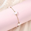 Butterfly ABS Imitation Pearl Beads Link Bracelets BJEW-JB13905-4
