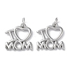 Mother's Day Rack Plating Brass Charms KK-P245-05P-1