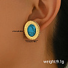 Vintage Stainless Steel with Turquoise Stud Earrings YU8989-1-3