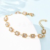 304 Stainless Steel Pave Glass Link Chains Bracelets for Women BJEW-G780-04G-5