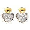 Brass Micro Pave Clear Cubic Zirconia Stud Earrings EJEW-F359-03G-01-2