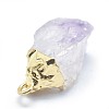 Natural Amethyst Pendants G-P383-13G-3