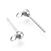 Non-Tarnish 304 Stainless Steel Ball Stud Earring Findings STAS-M274-009-P-2