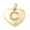 Brass Micro Pave Clear Cubic Zirconia Pendants KK-D229-01G-03-1
