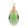 Faceted Glass Pendants PALLOY-JF00739-2