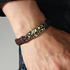 Imitation Leather Braided Bead Bracelets PW-WGE728C-02-3