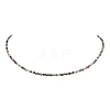 3mm Faceted Round Natural Black Rutilated Quartz Beaded Necklaces for Women NJEW-JN05079-02-1