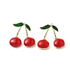 Brass Enamel Stud Earrings EJEW-F895-24A-G-1