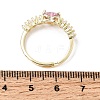 Brass Pave Cubic Zirconia Cuff Open Rings CU-CBA5C10-02G-5