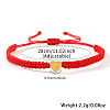 304 Stainless Steel Heart with Letter Bead Braided Bead Bracelets OO6447-1-3