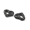 Heart Shape Polymer Clay Rhinestone Beads CLAY-NH0001-09B-05-3