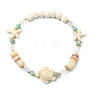 Natural Freshwater Shell & Amazonite & Synthetic Turquoise & Opalite & Non-magnetic Hematite Beads Stretch Bracelets for Women BJEW-JB13810-01-3