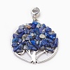 Natural Lapis Lazuli European Dangle Charms PALLOY-JF00353-05-1