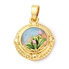 Brass Enamel Pendants KK-P291-05G-1