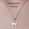 201 Stainless Steel Cat Pendant Necklace NJEW-OY001-06-3