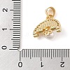 Brass & Shell & Clear Cubic Zirconia Charms KK-I712-18G-3