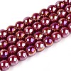 Electroplate Opaque Glass Beads Strands GLAA-T032-P8mm-AB23-1