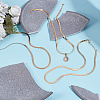 4Pcs Brass Flat Snake Chain Necklaces for Women Men NJEW-BBC0001-38-6