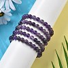 Natural Amethyst Beaded Stretch Bracelets BJEW-Q692-56-8mm-2