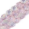 Electroplate Transparent Glass Beads Strands EGLA-Q136-02A-02-1