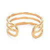 Ion Plating(IP) 304 Stainless Steel Triple Line Open Cuff Ring for Women LS-RJEW-C025-12G-3
