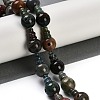 Natural Indian Agate 3-Hole Guru Beads Strands G-H064-E02-01-2