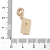 Brass Pave Clear Cubic Zirconia Tarot European Dangle Charms KK-C168-10G-3