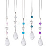 Glass Teardrop Pendant Decoratoins HJEW-AB00620-1