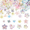 45Pcs 9 Colors Transparent Acrylic Bead Caps MACR-TA0001-92-1