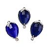 Cat Eye Faceted Teardrop Connector Charms G-B081-02P-01-1