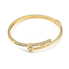 Brass Micro Pave Clear Cubic Zirconia Bangles BJEW-F504-02G-2