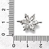 Brass Clear Cubic Zirconia Snowflake Connector Charms KK-Q048-19P-3