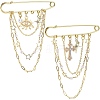 2Pcs 2 Styles Steel Brooches JEWB-BM0001-01G-1