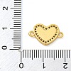 Rack Plating Brass Micro Pave Clear Cubic Zirconia Heart Links Connector Charms with Shell KK-Z063-26G-3